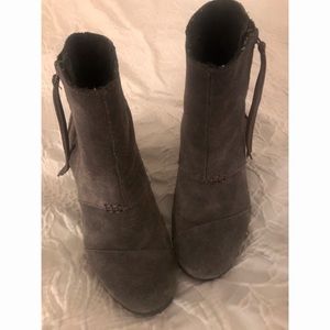 Toms Suede Wedge Booties